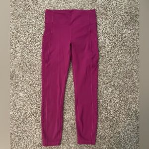 Lululemon- Magenta Leggings 3/4, Size 6